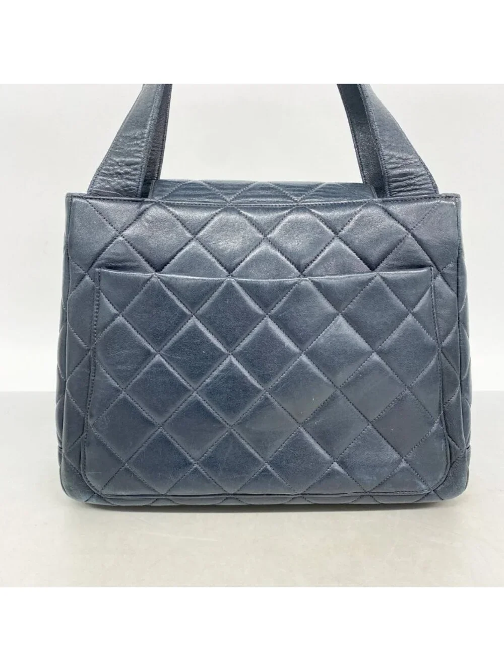 Chanel Handbag Quilted Lambskin Black Gold